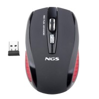 NGS Flea Advanced Raton Inalambrico USB 1600dpi - 5 Botones - Uso Diestro - Color Negro/Rojo