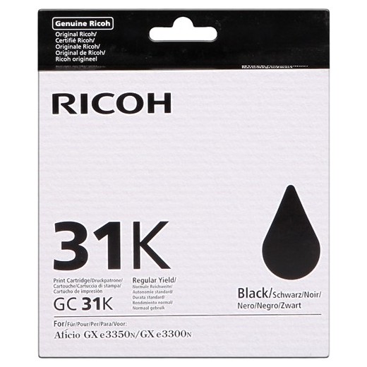 Ricoh GC31K Negro Cartucho de Gel Original - 405688