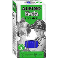 Alpino Fiesta Face Stick Pack con 6 Barritas de Pintura Facial - Sistema Retractil Giratorio - Se Lava con Agua - Testado Dermatologicamente - Color Azul