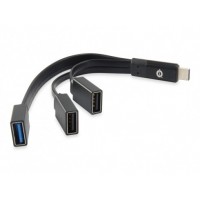Conceptronic Hubbies Extensor de USB-C a 2 Puertos USB-A 2.0 y 1 Puerto USB-A 3.0 - 2X 480Mbps 1X 5Gbps - Negro