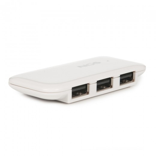 NGS Hub USB 2.0 - 4 Puertos USB 2.0 - Velocidad hasta 480Mbps - Color Blanco