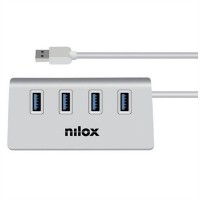 Nilox Hub 4x USB 3.0 hasta 5 Gbps - Color Gris