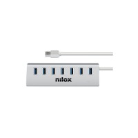 Nilox Hub 7x USB 3.0 hasta 5 Gbps - Color Gris