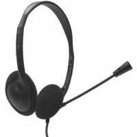 Nilox Auriculares con Microfono - Microfono Flexible - Diadema Ajustable - Conector Jack 3.5mm - Cable de 1.80m - Color Negro