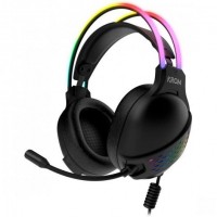 Krom Klaim RGB Auriculares Gaming con Microfono Flexible - Iluminacion Efecto Rainbow RGB LED - Diadema Ajustable - Amplias Alm