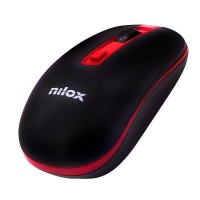Nilox Raton Inalambrico USB 1000dpi - 3 Botones - Uso Ambidiestro - Color Negro/Rojo