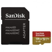Sandisk Extreme Tarjeta Micro SDXC 128GB UHS-I U3 V30 A2 Clase 10 160MB/s + Adaptador SD