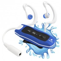 NGS Seaweed MP3 4GB con Auriculares - Autonomia hasta 6h - Resistencia al Agua IPX8 - Color Azul/Blanco
