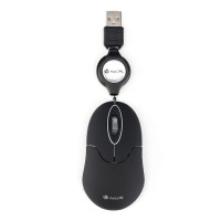 NGS Sin Raton USB 1000dpi - Cable Retractil - 3 Botones - Uso Ambidiestro - Color Negro