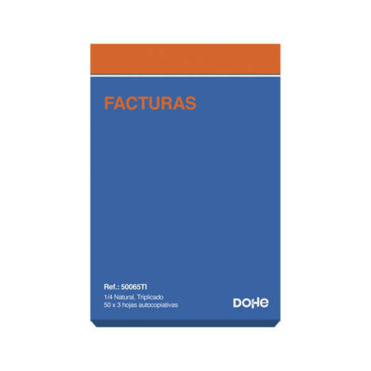 Dohe Talonarios Preimpresos a Dos Tintas en Papel Autocopiativo - 150 Hojas - Cuarto Natural - Triplicado