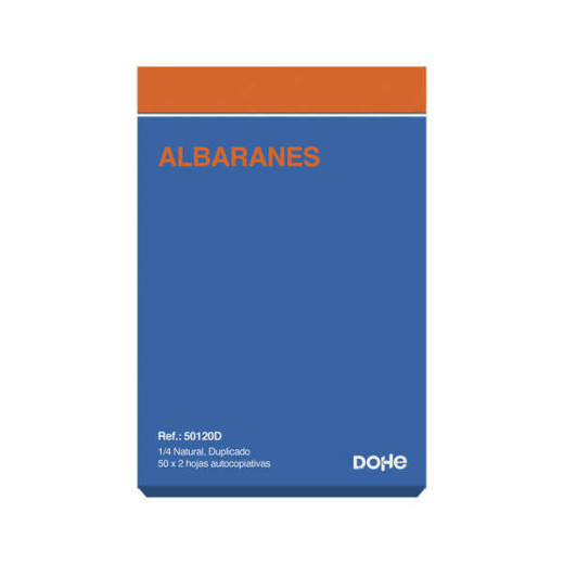 Dohe Talonarios Preimpresos a Dos Tintas en Papel Autocopiativo - 100 Hojas - Cuarto Natural - Duplicado