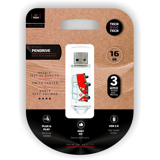TechOneTech Camper Van Van Memoria USB 2.0 16GB (Pendrive)