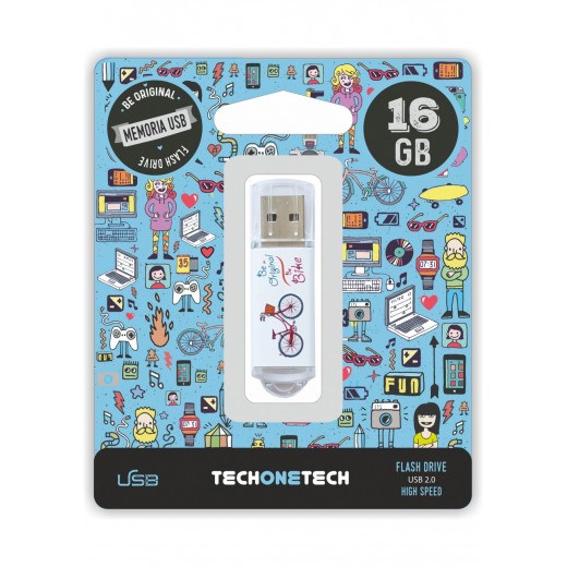 TechOneTech Be Bike Memoria USB 2.0 16GB (Pendrive)