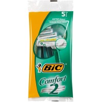 Bic Confort 2 Pack de 5 Maquinillas de Afeitar Desechables de 2 Hojas - Tira Lubricante con Aloe Vera