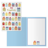 Dohe Pack de 6 Tarjetas de Felicitacion de Cumpleaños - 11.5x17cm - Impresion a Todo Color - Estampaciones con Pelicula de Color - Estampacion en Seco - Papel Offset Blanco de 300gr - Incluye Sobre de Color