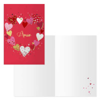 Dohe Pack de 6 Tarjetas de Felicitacion de San Valentin - 11.5x17cm - Impresas a Todo Color - Estampaciones con Pelicula de Color - Estampacion en Seco - Papel Offset Blanco de 300gr - Incluye Sobre de Color