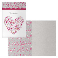 Dohe Pack de 6 Tarjetas de Felicitacion de San Valentin - 11.5x17cm - Impresas a Todo Color - Estampaciones con Pelicula de Color - Estampacion en Seco - Papel Offset Blanco de 300gr - Incluye Sobre de Color