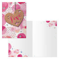 Dohe Pack de 6 Tarjetas de Felicitacion de San Valentin - 11.5x17cm - Impresas a Todo Color - Estampaciones con Pelicula de Color - Estampacion en Seco - Papel Offset Blanco de 300gr - Incluye Sobre de Color