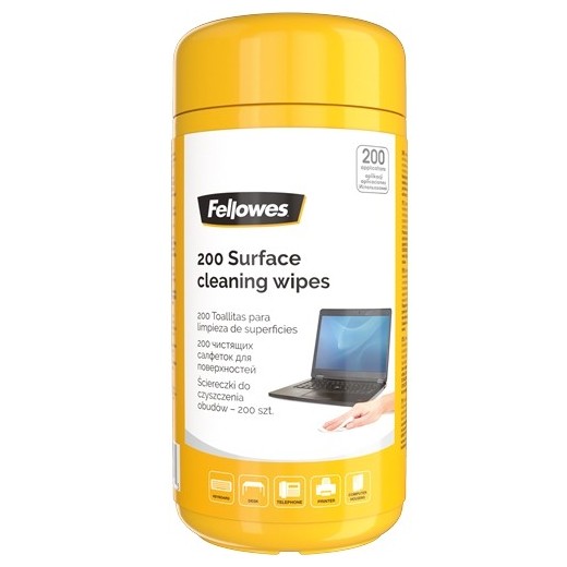 Fellowes Pack de 200 Toallitas de Limpieza para Superficies