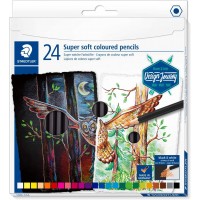 Staedtler Super Soft 149C Pack de 24 Lapices de Colores - Mina Extra Suave - Colores Surtidos