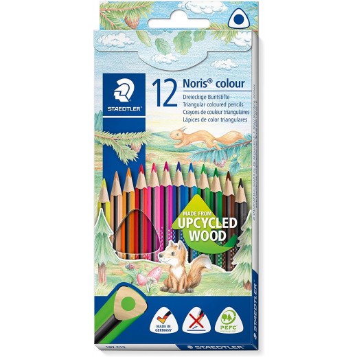 Staedtler Noris Colour 187 Pack de 12 Lapices Triangulares de Colores - Resistencia a la Rotura - Colores Surtidos