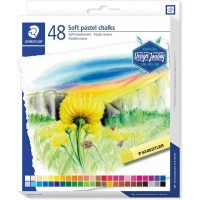 Staedtler 2430 Pack de 48 Tizas Pastel Suave - Excelentes para Mezclar Colores - Resistencia a la Luminosidad - Colores Surtido