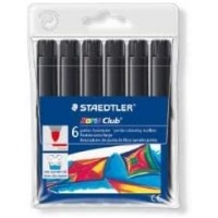 Staedtler Noris Watercolour 340 Pack de 6 Rotuladores de Gran Tamaño - Trazo 3mm Aprox - Lavable Facilmente - Tinta Base de Ag