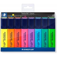 Staedtler Textsurfer Classic 364 Pack de 8 Marcadores Fluorescentes - Secado Rapido - Trazo 1 - 5mm - Colores Surtidos