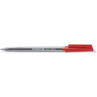 Staedtler Stick 430 Boligrafo con Capuchon - Punta 0.35mm - Tinta Endeleble - Color Rojo