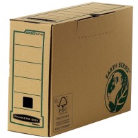 Fellowes Bankers Box Earth Caja de Archivo Definitivo Folio 100mm - Montaje Manual - Carton Reciclado Certificacion FSC - Color