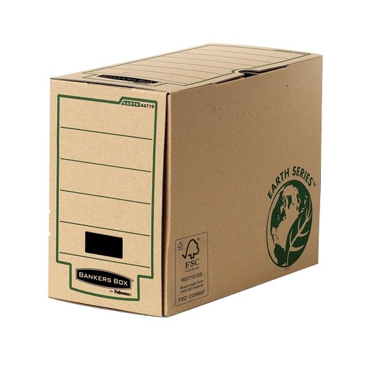 Fellowes Bankers Box Earth Caja de Archivo Definitivo Folio 150mm - Montaje Manual - Carton Reciclado Certificacion FSC - Color