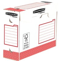 Fellowes Bankers Box Basic Pack de 20 Cajas de Archivo Definitivo A4+ 100mm - Extra Resistente - Montaje Manual - Carton Recicl