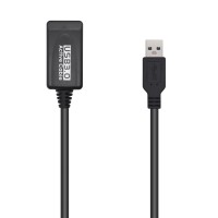 Aisens Cable USB 3.0 Prolongador con Amplicador - Tipo A/M-A/H - 5.0m - Color Negro