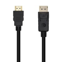 Aisens Cable Conversor Displayport a HDMI - DP/M-HDMI/M - 1.0m - Color Negro