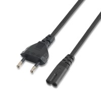 Aisens Cable Alimentacion Forma 8 - CEE7/16/M-C7/H - 1.5m - 100% Cobre Puro AWG18 - Color Negro