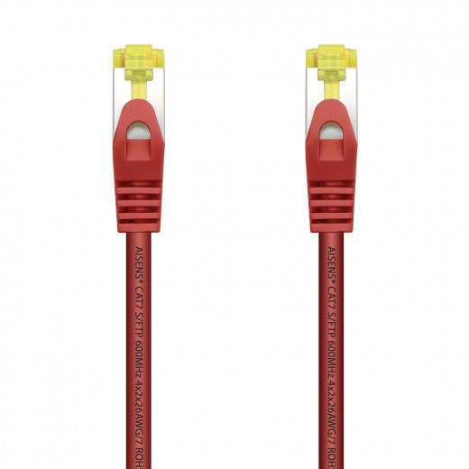 Aisens Cable de Red Latiguillo RJ45 LSZH Cat.7 600 MHz S/FTP PIMF AWG26 - 0.5M - Color Rojo