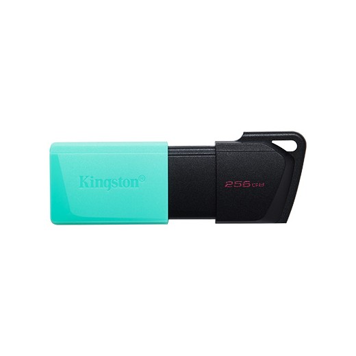 Kingston DataTraveler Exodia M Memoria USB 256GB - USB 3.2 Gen 1 - Capuchon Movil - Enganche para Llavero - Color Negro/Turques