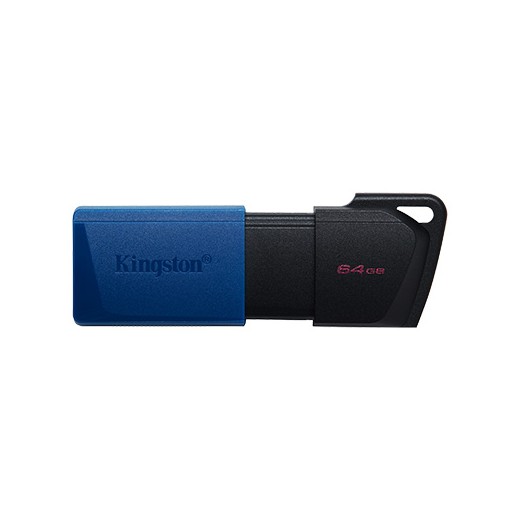 Kingston DataTraveler Exodia M Memoria USB 64GB - USB 3.2 Gen 1 - Capuchon Movil - Enganche para Llavero - Color Negro/Azul (Pe