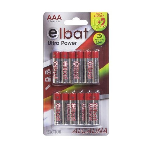 Elbat Pack de 12 Pilas Alcalinas LR03/AAA