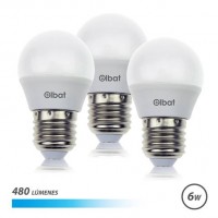 Elbat Pack de 3 Bombillas LED G45 6W E27 480lm - 6500K Luz Fria