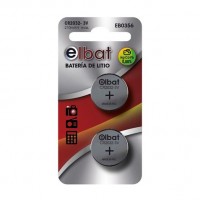 Elbat Pack de 2 Pilas Litio de Boton CR2032 3V
