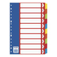 Dohe Separadores para Archivadores y Carpetas de Anillas - 180mm - Cartulina de 180gr - Multitaladro de 16 Perforaciones - Bolsa Autoadhesiva Individual