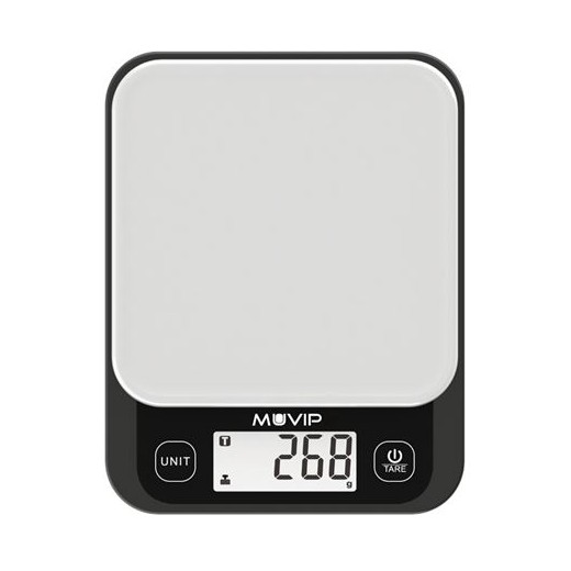 Muvip Bascula de Cocina Digital Super Slim - Sensor de Calibracion Alta Precision - Funcion TARA