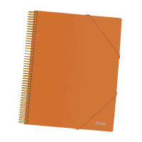 Dohe Carpeta con 40 Fundas Tamaño A4 - Tapa de Polipropileno Opaco de 800 Micras - Fundas Transparentes de 80 Micras - Espiral de Plastico de Color - Gomas Elasticas a Juego