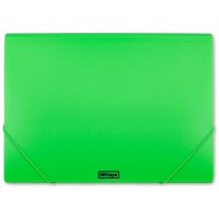 MKtape Carpeta de Solapas Portadocumentos - Cierre de Gomas - Tamaño Folio - Color Verde Fluor