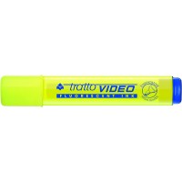 Giotto Tratto Video Marcador Fluorescente - Punta Biselada - Tinta Base de Agua - Secado Rapido - Color Amarillo Fluorescente