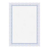 Apli Pack de 70 Hojas de Papel Certificado - Diseño Espiral - 115gr - Ideal para Certificados y Diplomas - Compatible con Impresoras y Escritura Manual - Color Azul