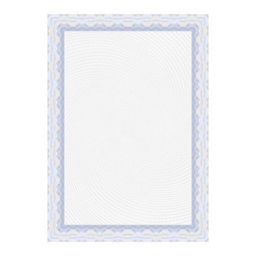 Apli Pack de 70 Hojas de Papel Certificado - Diseño Espiral - 115gr - Ideal para Certificados y Diplomas - Compatible con Impresoras y Escritura Manual - Color Azul