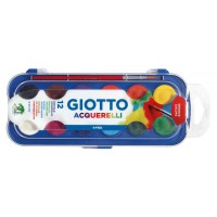 Giotto Estuche de 12 Acuarelas de 30mm + Pincel - Colores Brillantes