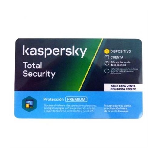 Kaspersky Total Security 2021 Antivirus - 1 Dispositivo - Servicio 1 Año - Formato Tarjeta